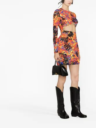 Dsquared2 Printed Cut-Out Dress - Red