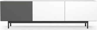 HERDASA Mueble Tv, Colecci&oacute;n Printed, En Melamina Con 3 Puertas. Blanco-grafito