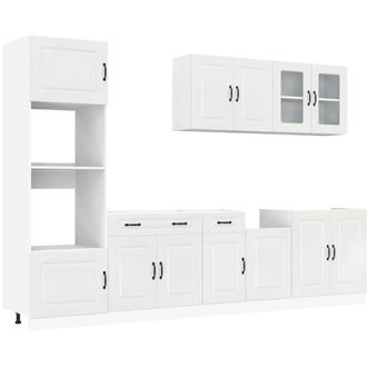 vidaXL Vidaxl - Mueble Cocina Kalmar Blanco De Alto Brillo 7 Pzas