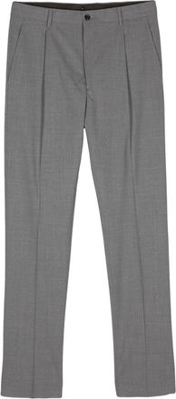 Moorer Vieste pleat-detail straight-leg trousers - men - Spandex/Elastane/Cotton/Virgin Wool - 50 - Grey