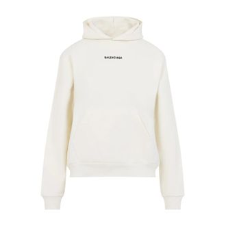 Balenciaga Hoodie met medium pasvorm - Dames - Hoodies - Beige - M - Katoen - Hoodies & sweatvesten