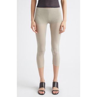 Paloma Wool Meleta Cotton & Silk Blend Capri Leggings in Beige at Nordstrom, Size X-Small