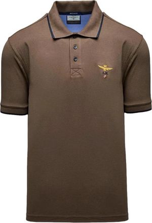 Aeronautica Piqu&eacute; Katoen Polo - Heren - Polos - Bruin - 4XL - Katoen - Tops
