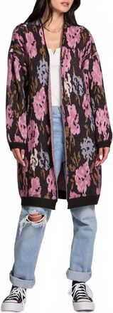 Saltwater Luxe Emer Long Open Floral Cardigan In Multi