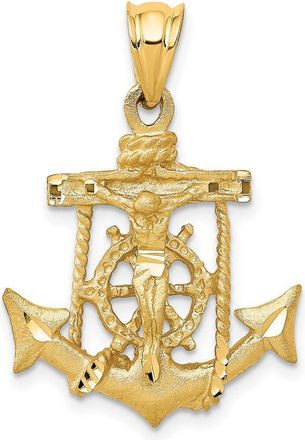 Diamond2Deal 14k Yellow Gold Mariners Cross Pendant