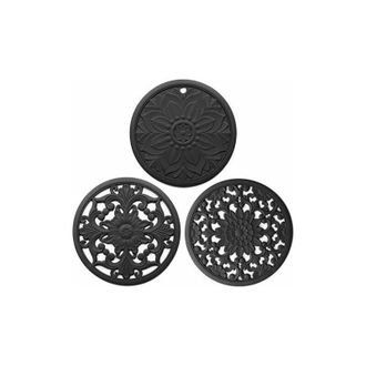 OEM Juego De 3 Salvamanteles De Silicona, 3 Salvamanteles Multiusos Finamente Esculpidos Para Platos Calientes, Tapetes De Cocina, Manteles Individuales, 