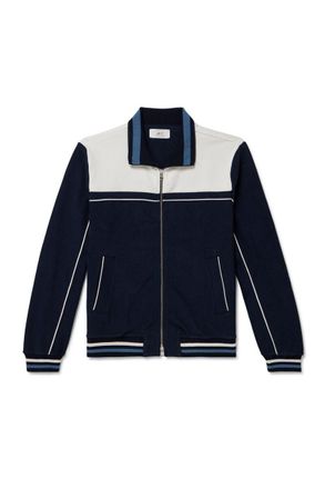 Mr P. Clubhouse Striped Cotton-Blend Jersey Track Jacket