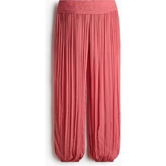 H&M Crinkled Viscose Pants in Light Dusty Red at Nordstrom, Size X-Small