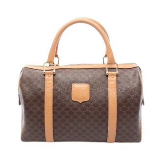 Celine Pre-owned Handbags, female, Brown, Size: ONE SIZE Pre-owned Macadam Coated Canvas Tote Bag