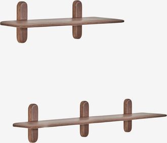 Sklum Set De 2 Estantes De Pared En Madera Veleta Sklum