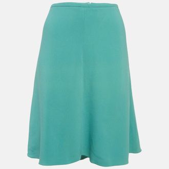 Armani Green Crepe Flared Mini Skirt