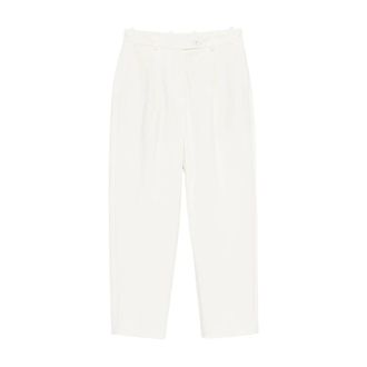 Circolo 1901 Wide Trousers, female, White, Size: XS Pleated Cropped Trousers