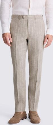 Moss Tailored Fit Taupe Stripe Trouser