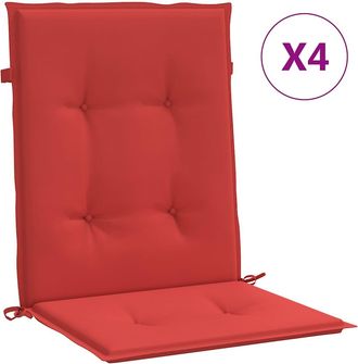 vidaXL Coj&iacute;n Silla Jard&iacute;n Respaldo Bajo 4 Uds Tela Oxford Rojo Vidaxl