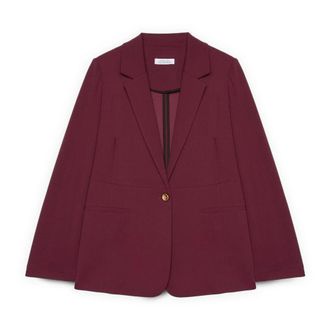 Fiorella Rubino Jassen, Dames, Rood, 4Xl, Leer, Gedekonstrueerde Blazer in Stretchstof
