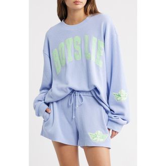 Boys Lie Razzle Dazzle Graphic Waffle Sweatshirt in Lilac at Nordstrom, Size X-Small/small