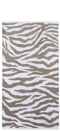 Wilma & Louise Duschtuch Zebra aus 100% Bio-Baumwolle 70 x 140 cm - Dark Beige/Weiss