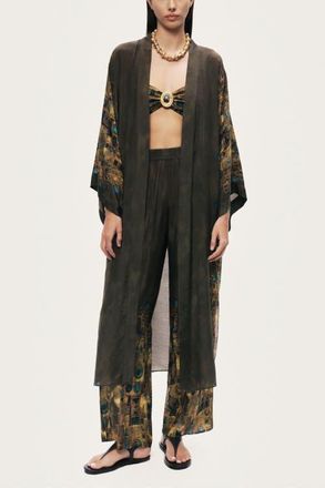 Nocturne Printed Long Robe in Multi-Colored at Nordstrom, Size Medium