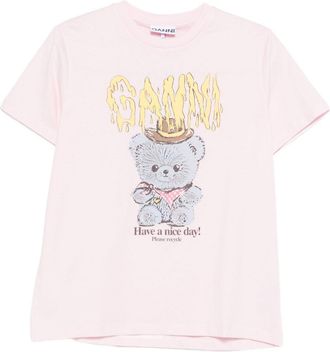 Ganni Cowboy Bear Organic Cotton T-Shirt-Donna