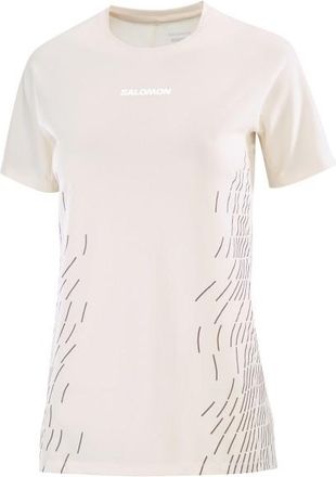Salomon Sense Aero S/S Tee GFX Laufshirt f&uuml;r Damen | wei&szlig;