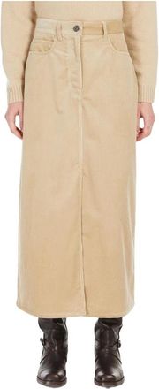 Max Mara Ghiotto Midi Rok - Dames - Midirokken - Beige - M - Rokken