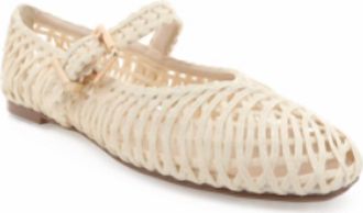 Billini Womens Franky Raffia Flats In Ivory