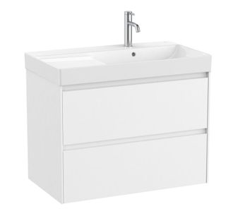 Roca Roca - Pack Unik Mueble De 2 Cajones + Lavabo Ona Color: Gris Arenado - Posici&oacute;n Del Lavabo: Izquierda