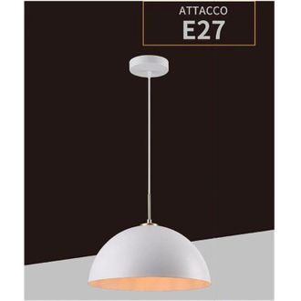 Trade Shop Trade Shop - Lampadario A Sospensione Soffitto E27 Paralume Cupola In Ferro Elegante Ip20 B92 - Blanco