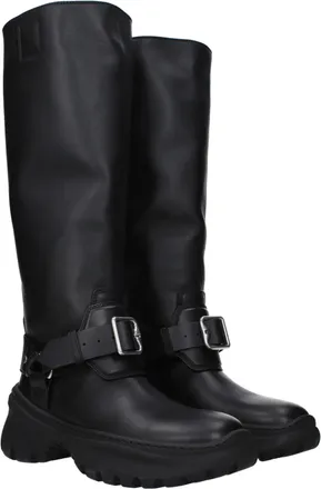 Burberry Womens Black Leather Boots