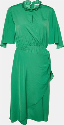 Sandro Green Chiffon Cut-Out Rebella Midi Dress