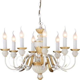 Ideal Lux Ideal Lux Firenze - L&aacute;mpara De Ara&ntilde;a De 8 Luces Marfil, Acabado Dorado, E14