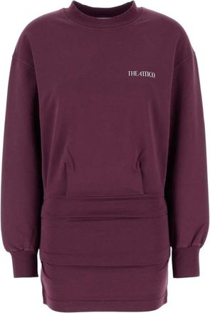 The Attico Purple Logo Crew Neck Mini Dress