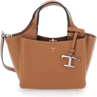 Tod's Micro Lederen Handtas - Dames - Handtassen - Bruin - ONE Size - Leer - Tassen
