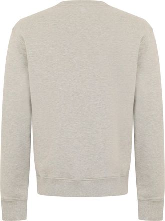 Ami Mens Sweatshirt With Embroidery Ash Grey Marl-White Cream Cotton Sweatshirts Marl/white Sweater