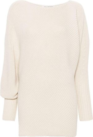 Philosophy di Lorenzo Serafini asymmetric sweater - women - Acrylic/Virgin Wool - 38 - Neutrals