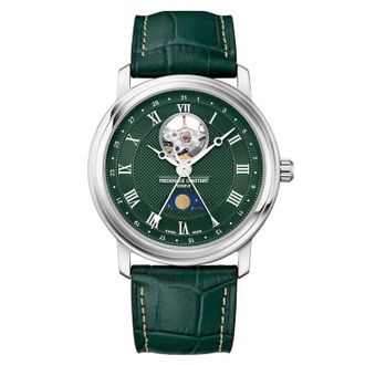 Frederique Constant Fr&eacute;d&eacute;rique Constant Heart Beat Maanfase Heren Groen Horloge FC-335MCGRW4P26