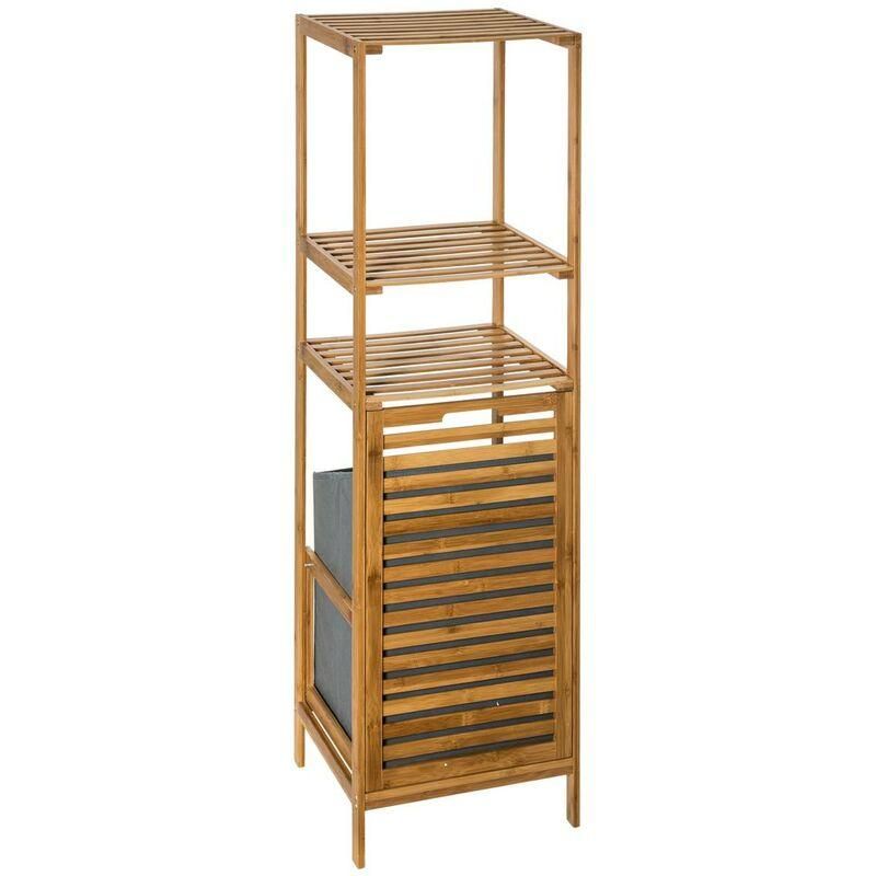Nachttisch Mix Natur – Beige, Mit Tür, Maße 34,5x32x47 Cm