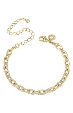 Kenneth Jay Lane Pave CZ Chain Bracelet in Clear/gold at Nordstrom Rack