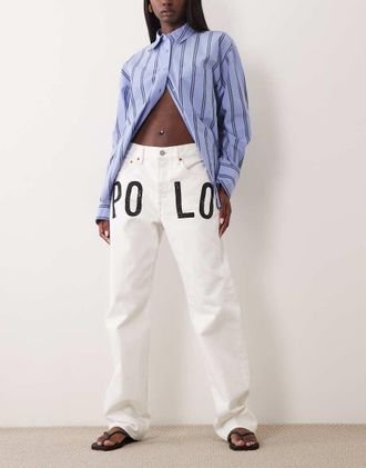 Polo Ralph Lauren Jeans dritti bianchi-Bianco