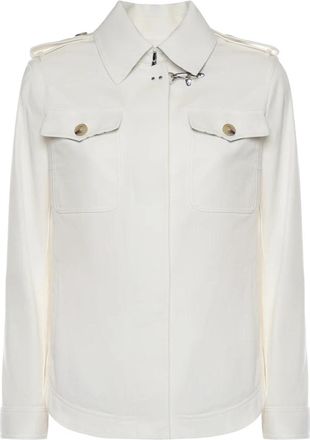 Fay Shirt Jacket Met Haak - Dames - Zomerjassen - Beige - S - Katoen - Jassen