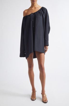 Alexander Wang Long Sleeve Cotton Button-Up Shirtdress in Black at Nordstrom, Size X-Small