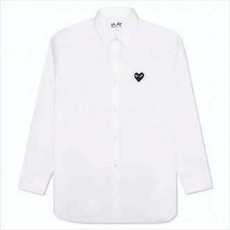 Comme Des Garçons Long-Sleeve Cotton Shirt With Emblematic Heart