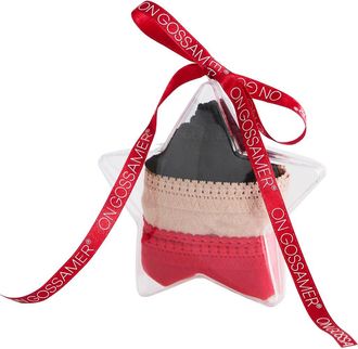 OnGossamer 3-Pack Sheer Mesh Bikinis in Black/Champ/Crimson Berry at Nordstrom, Size Medium