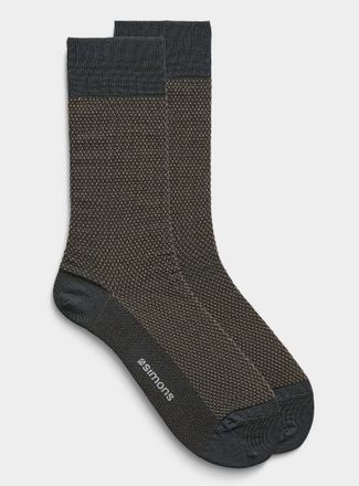 Le 31 Mens Embossed knit dress socks