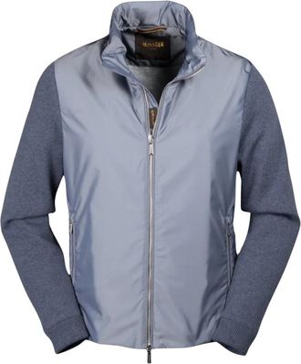 Moorer Salmon-Wk Jas - Heren - Zomerjassen - Blauw - L - Katoen - Jassen