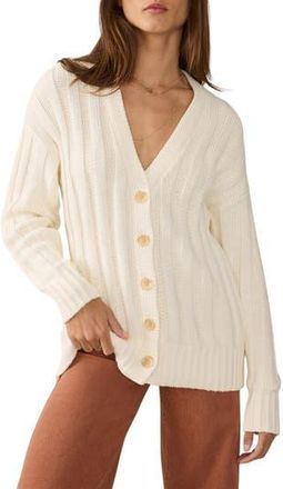 Faherty Sunwashed Laidback Organic Cotton Cardigan in Egret at Nordstrom Rack, Size X-Small/small
