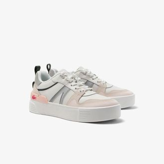 Lacoste Sneaker LACOSTE L002 223 4 CFA, Damen, Gr. 40, wei&szlig;, grau, Leder, Schuhe Sneaker