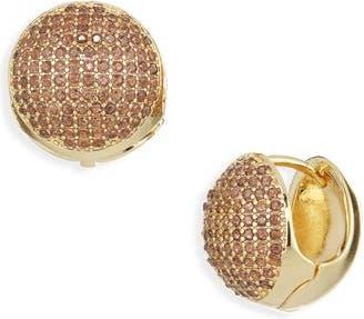 Nordstrom Pav&eacute; Orb Huggie Earrings in Mocha- Gold at Nordstrom Rack