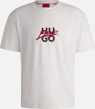 HUGO BOSS Mens Dlongny Relaxed Fit White T-Shirt - Size: 38