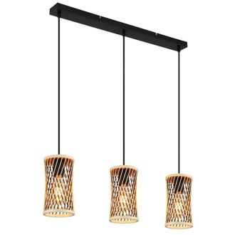 Netlighting Mali Bar Pendant Ceiling Light Matt Black 3x E27